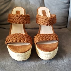 Wedge slip on sandals